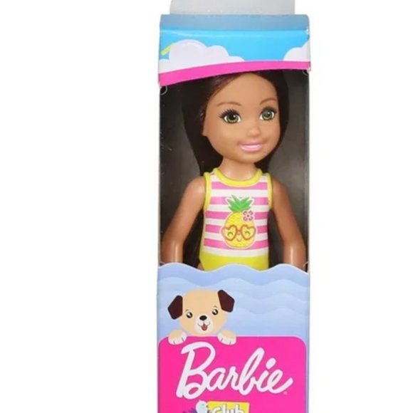 Barbie Doll Club Chelsea Brunette with Swim Suit Beach Mattel Gift for Girls - Picture 4 of 5